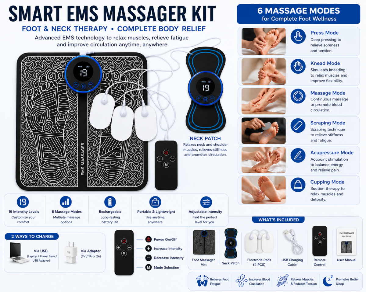 EaseMyFeet™ EMS Foot Massager — Relief for Neuropathy, Circulation & Tired Feet